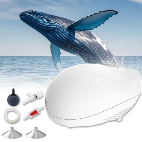 KZARYVEXIS Pompe à Air Aquarium, Bulleur Réglable Ultra-Silencieux, 1W 120L/H avec Pierre à Bulles, Vanne de Réglage et Clapet Anti-Retour