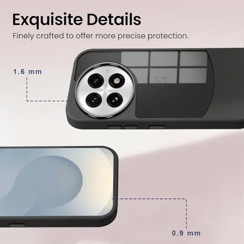 Image of KARWAN️Fusion Edge Leather Transparent Mobile Back Case | Slim Fit | Anti-Fingerprint| Scratch-Resistant | Premium Grip | Shockproof case | Back Cover for Oneplus 13R || Black