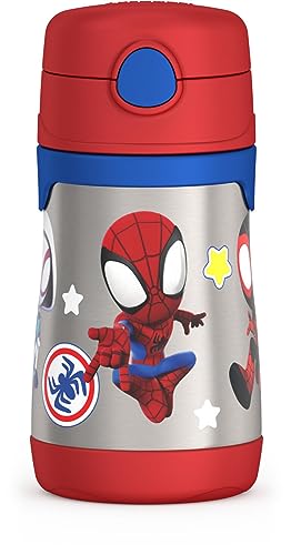 Image of THERMOS Vacuum Insulated Stainless Steel 10oz Straw Bottle, Spidey and His Amazing (Pack of 3)