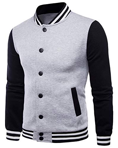 Jaqueta College Masculina Moletom Casaco Colegial (Bordô, P)