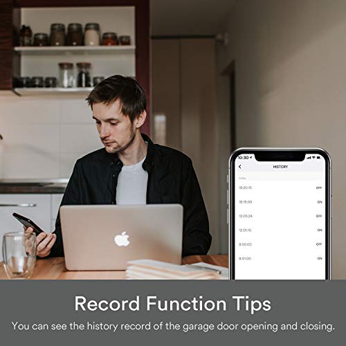 Lumary Smart Garage Door Opener Compatible with Alexa and Google Assistant, Wi-Fi Control, Message Notification Modes, No Hub Required.