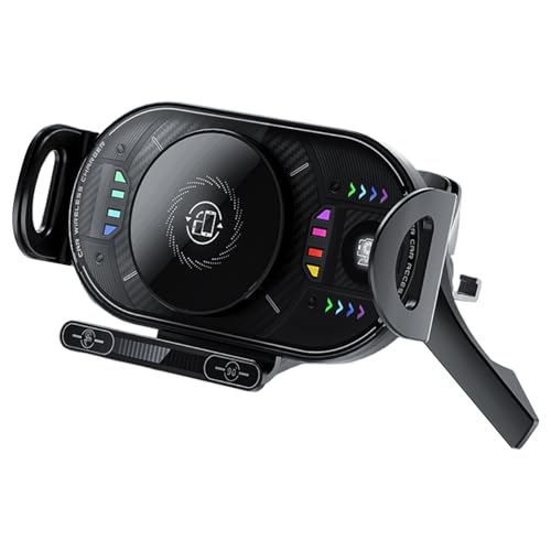 Soporte De Coche Con Cargador Inalámbrico | 15W Plegable De Carga Rápida Giratoria,Soporte De Teléfono Móvil Para El Coche | Para La Mayoría De Los Teléfonos Inteligentes SUV De Viaje De Viaje De