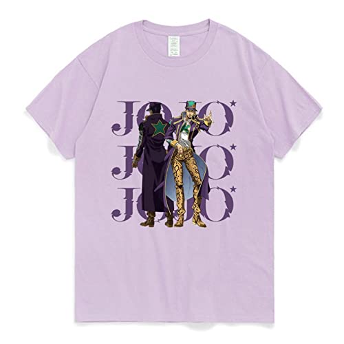 XINTAYEL JoJo's Bizarre Adventure T-Shirt JoJo Kujo Jotaro Imprimé Col Rond Manches Courtes T-Shirts Pullover Tops Cosplay Costume pour Unisexe Cover