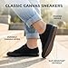 hello basics Canvas Shoes for Women Casual Low Top Women's Fashion Sneakers Slip on for Women (6, Black)