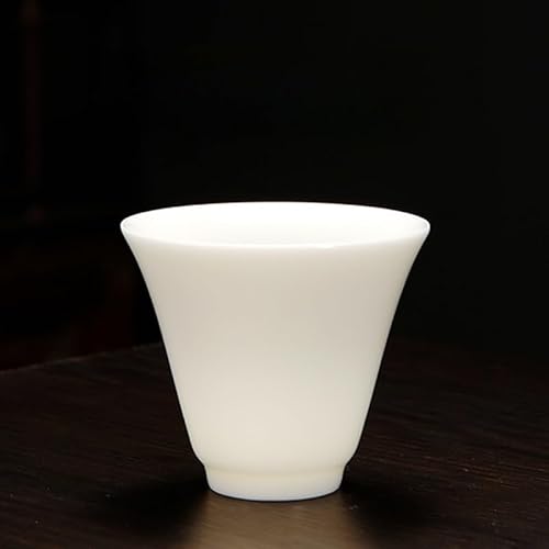 白磁 茶器 羊脂玉 白瓷 茶杯 陶瓷 斗笠杯 高級 ギフト用 伝統工芸 茶道セット 旅行用 カップ セラミック 陶器 マグカップ 美しい おしゃれ 優雅なデザイン 高温焼成 贈り物にも最適 実用 (花神杯)