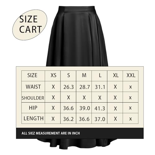 RIHOAS Long Skirts for Women High-Waisted A-Line Skirt Acetate Flowy Pleated for Elegant Office Work Spring Fall2