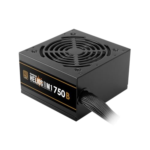 Image of GAMDIAS Helios M1 750B Power Supply Unit, 750W 80 Plus Bronze, Non-Modular, ATX 12V V2.4, Support C6 /C7 Power State, 120mm Hydraulic Bearing Fan, Flat Black Cables - 3 Year Warranty