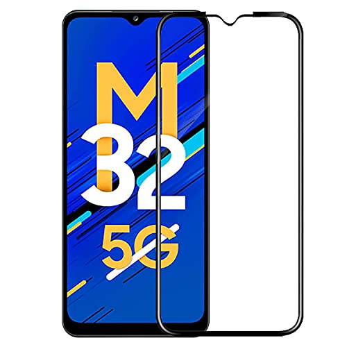 Image of ZARALA Tempered Glass Screen Protector Compatible for (Black) with Edge to Edge Coverage and Easy Installation kit (Samsung Galaxy M32 5G)