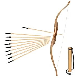 Bogenkönig Avontuurplezier houten pijl en boog kinderen vanaf 6 – robuuste kwaliteit voor duurzaamheid – set incl. 10/20 pijlen en 1/2 koker – perfect voor beginners – boogschieten kinderen –