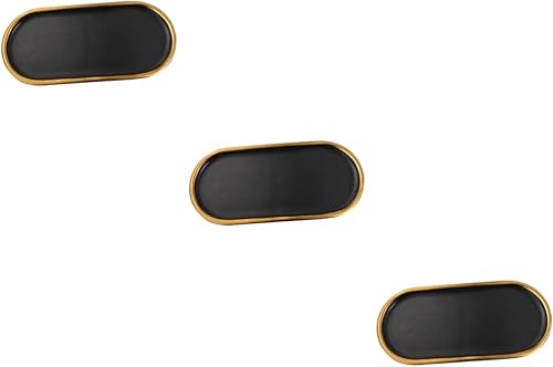 NOLITOY Bandeja de cerámica para joyas, plato de sushi, bandeja de servir color negro, bandeja decorativa para alimentos de cerámica, plato de