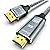 DisplayPort to HDMI 2.1 Cable 6.6FT 8K@60Hz 4K@120Hz Uni-Directional DP (Source) to HDMI (Display) Braided Cord Supports HDCP 2.3 HDR10 Display Port for AMD,NVIDIA,and PC