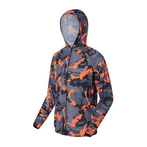 Men's UPF 50+ Light Jacket Sun Protection Hooded SPF UV Jacket Outdoor Hiking Fishing Camo Shirt Long Sleeve Full Zip4