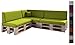 Produktbild sunnypillow Palettenkissen mit abnehmbarem Bezug Kaltschaum Palettenauflage Palettenpolster Palettensofa Sitzkissen Rückenlehne Indoor Outdoor 8er Set 120 x 80 Grün
