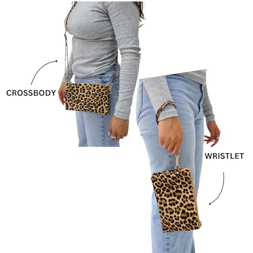 Image of JEN & CO. Riley Small Crossbody Bags Vegan Leather Wristlet Wallets Clutch Purses Shoulder Handbag for Women