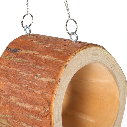 Casa de madera para pájaros exterior con cadena resistente al clima 4
