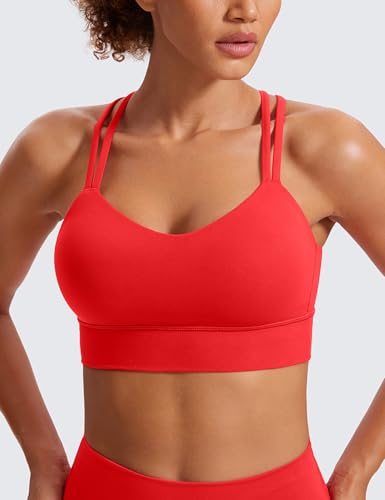 Image of CRZ YOGA Softness Mold Butterluxe Sports Bras | Molded Cup, Light Support, Yoga, Extremely Soft, Longline, Strappy Back, Scoop Neck, for Women
