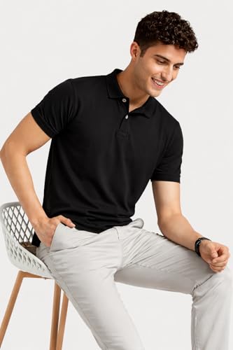 Image of Premium Cotton Pique Polo T-Shirt for Men | Half Seelves Regular Fit | Polo Neck - Ultra-Soft Breathable Fabric | Moisture Wicking