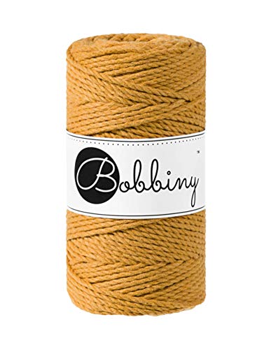 Bobbiny Corde Macramé Torsadée Regular 3mm (Mustard) 100m