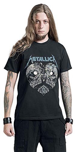 Camiseta Rock Off Metallica com logotipo de banda de coração partido novo oficial masculina preta, P