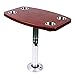 Futchoy Removable 60CM Rectangular Marine/RV Table with 4 Cup Holder, Caravan Motorhome Marine Boat Yacht Oak Table Adjustable Height 22