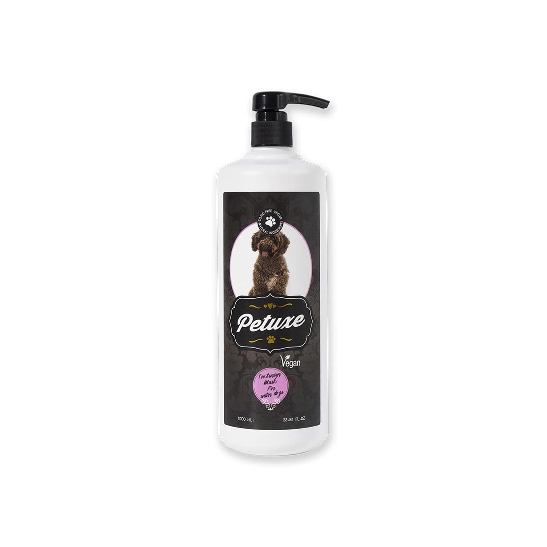 Petuxe Cosmetics Mascarilla Texturizadora para Perros de Agua. Hidrata y Nutre el Rizo Mejorando la Resistencia a la Humedad y el Encrespamiento para un Cepillado Suave. Vegano. 1 L