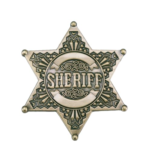 Sheriff Badges Metal Police Star Badges Lapel Pins for Boys Teen Girls Western Deputy Pin Brooch for Cowboy Party Decoration Badge Dress-Up Themed Cosplay Clothes Accessory Birthday Gift