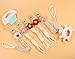 Baby's Breath 5 Pack Pacifier Clips with Adjustable Strap (14.5-18.3 in) - Handmade Boho Style Flower Design, Soft Textile Baby Holder Set for Girls, Neutral Colors for Any Outfit