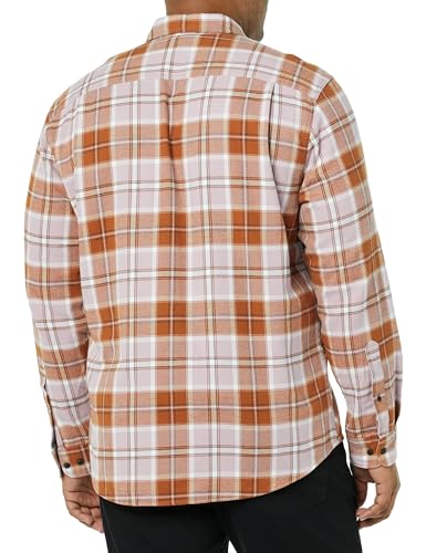 Image of Amazon Essentials Men's Regular Fit Long-Sleeve Flannel Shirt, Soft Brushed Cotton, Lightweight yet Warm
