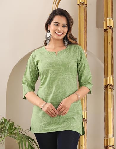 Image of Cotton Printed Short Kurti for Women