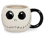 Silver Buffalo The Nightmare Before Christmas Jack Skellington 20-Ounce Coffee Mug | Oversized Ceramic Mug, Coffee Cup | Sculpted Coffee Mug | Drinkware For Coffee, Tea, Hot And Cold Beverages