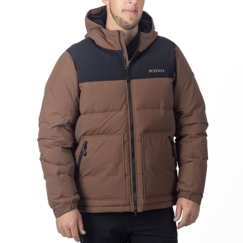 KLIM Men's Sawtooth Down Hooded Jacket - Medium - Cocoa Brown - Black