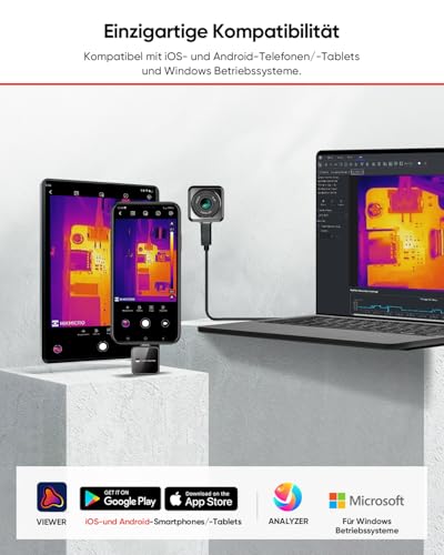 HIKMICRO Wärmebildkamera Mini2PlusV2 512 x 384 SuperIR, Manuell fokussierende Thermal Camera Kompatibel mit iOS und Android, 256 x 192 IR-Auflösung, 25Hz, USB-C/Lightning(unterstützt iPhone 15/16)
