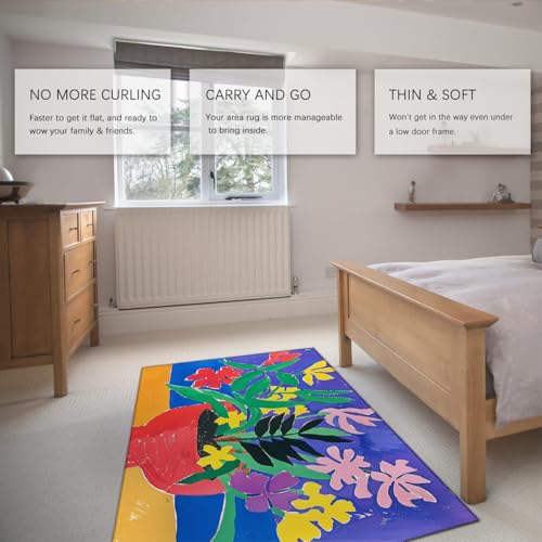 Tapis de chambre lavable ultra fin antidérapant sous table - 5