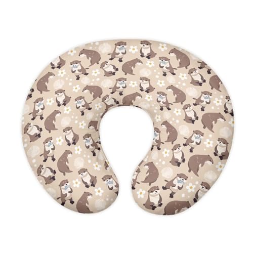 Image of Goronwyfloyd Sloth Shell and Flower Breastfeeding Pillow Slipcover for Baby Breastfeeding Slipcover Infant Newborn Nursery Bottle Pillowcase Baby Essentials