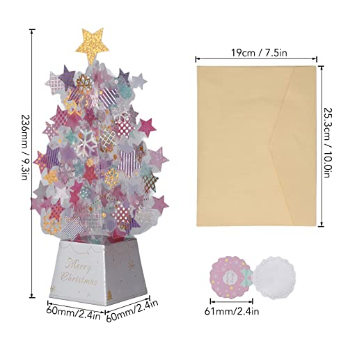 Cartões De Natal Pop-up,Cartão De Natal 3D, Carimbo De Folha Durável, Tamanho Adequado Para Animais