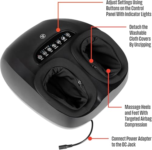 Image of Westinghouse Foot Massager with Heat & Compression, Adjustable Heat & Intensity Levels, Shiatsu Kneading, Vibration, & Heel Scraping, Heated Electric Foot Massager for Dynamic Spa Like Massage