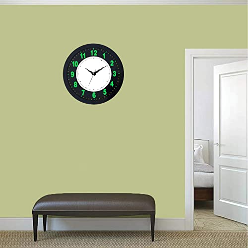Image of Elica Round Analog Wall Clock with LED Back Light (Green)