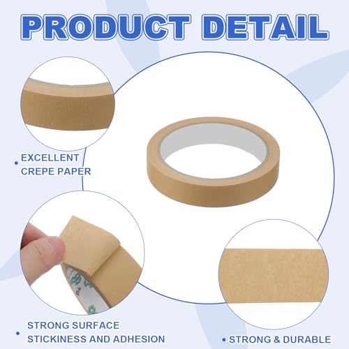 Image of MECCANIXITY Masking Tape 0.7 Inch x 21 Yard Painter's Tape Brown Paint Tapes for DIY Crafts Arts Drawing Decoration Labeling Car Painting Artist Teachers, Pack of 6