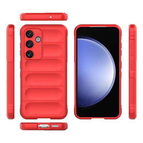 Image of amazon basics Mobile Cover for Samsung Galaxy S23 FE 5G | Full Camera Protection | Liquid Silicon Case | Flexible Bumper Case for Samsung Galaxy S23 FE 5G (Red)