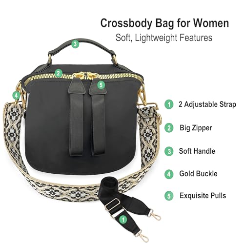 Women's Crossbody Bag - Soft Cloth Shoulder Bag, Lightweight Waterproof Purse, Stylish Slash-Proof Casual Bag2