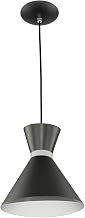 Lustre Pendente Berlin 21cm Mesa Balcão Gourmet Preto/Branco