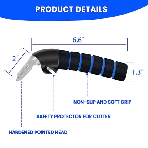 KOUNATSURI Car Handle Assist for Elderly - Car Door Handle for Elderly & Seniors & Handicap - Multifunction Car Armrest Portable Bar(2Pack Blue and Strap) - Image 5