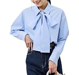 [ロペピクニック] UVカット・防シワ タイ付きレギュラーシャツ/通勤対応 ブルー(44) F