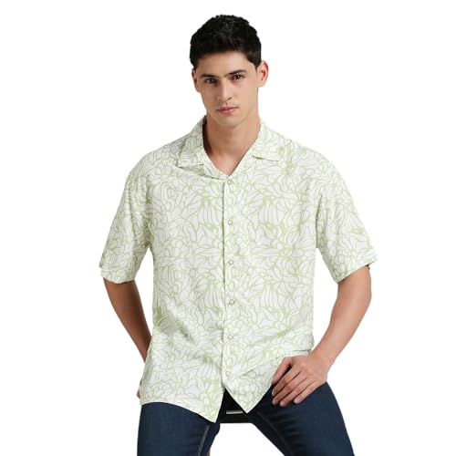 Image of Pepe Jeans Men's Casual Shirt | Trendy Printed Shirt for Men| Relaxed Fit | Half Sleeve | Floral | Printed