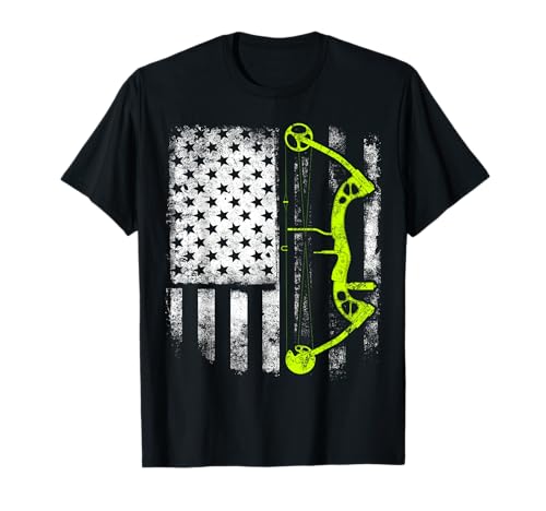 Archery Compound Bow USA Flag Shirt T-Shirt