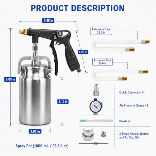 Undercoating Spray Gun Kit with 360° Cavity Wax Wand and Regulator by Generic - Used condition - Image 2