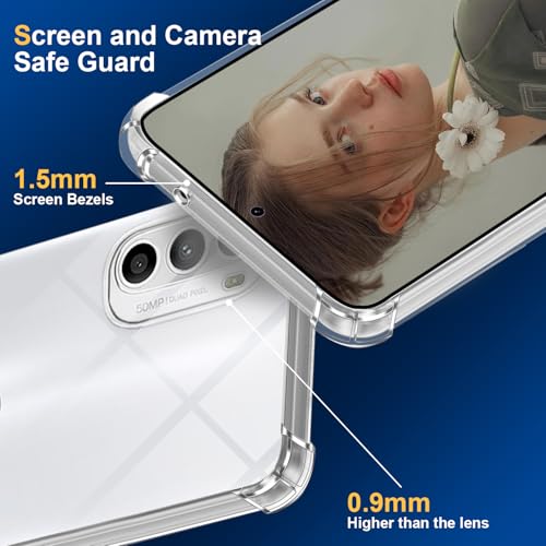 Image of Lustree Back Cover Transparent Case Compatible with Motorola G52 /G82 | Clear + TPU Case with 4 Corner Air Cushion Protection & Camera Protection | Slim& Stylus Cover
