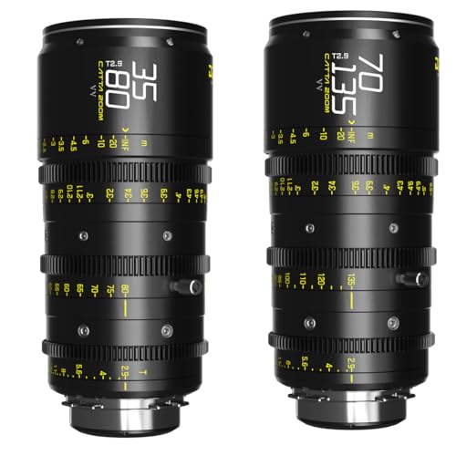 DZOFILM Catta Ace 35-80mm and 70-135mm T2.9 Cine Lens Bundle for PL Mount and Canon EF, Black