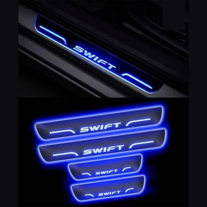 Premium BLACK BEAUTY BASE Door Foot Step Blue LED Scuff Plate for Maruti Suzuki SWIFT all models-image-39