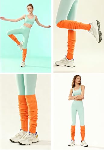 Image of v28 Women Warm Leg Warmers 80s Retro Party Costume Knit Ballet Neon Long Socks